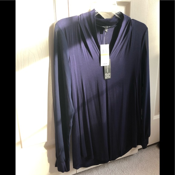 NWT midnight blue blouse sz S - Picture 4 of 5